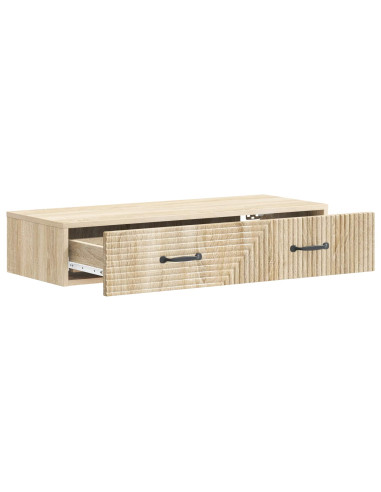 Tavolino da Parete Laterale Rovere Sonoma 87,5 x 34,5 x 17 cm