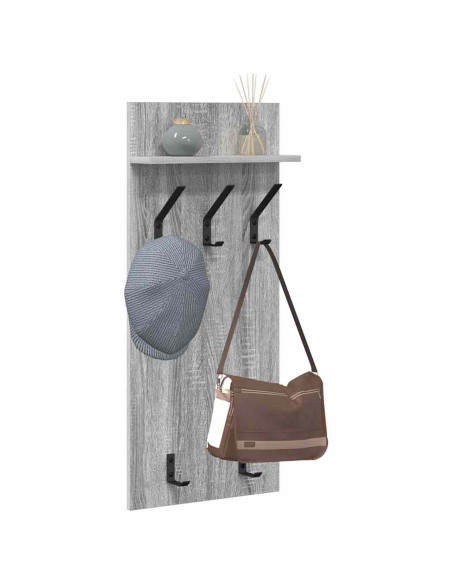 Appendiabiti a muro Grigio Sonoma 40 x 10 x 90 cm