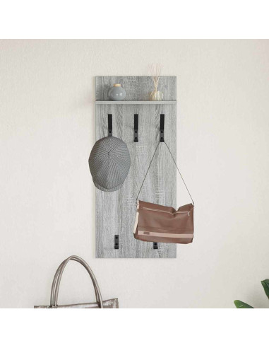 Appendiabiti a muro Grigio Sonoma 40 x 10 x 90 cm