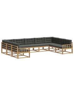 Set di divani da esterno con cuscino 9 pcs Bianco e Antracite 2