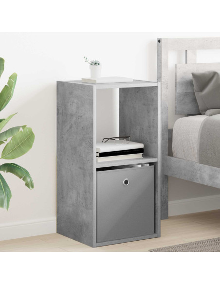 Comodino con cassetto 2 pcs Grigio cemento 35 x 32 x 68,5 cm