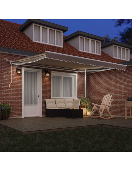 Tenda Retrattile Beige 400 × 350 cm Poliestere e Metallo