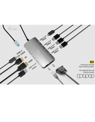 DOCKING USB-C METAL NANO 3X DISPLAY