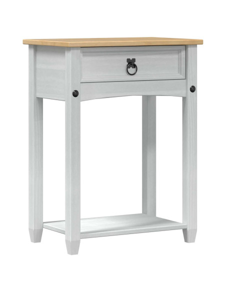 Tavolo Consolle Bianco 55 x 35 x 73 cm Pino massello