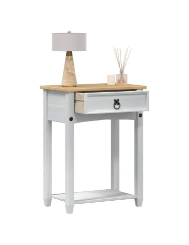 Tavolo Consolle Bianco 55 x 35 x 73 cm Pino massello