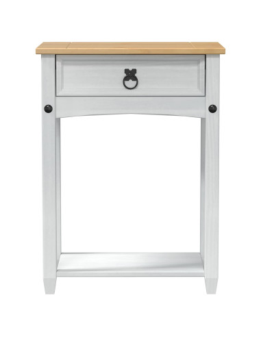 Tavolo Consolle Bianco 55 x 35 x 73 cm Pino massello