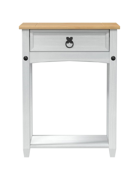 Tavolo Consolle Bianco 55 x 35 x 73 cm Pino massello