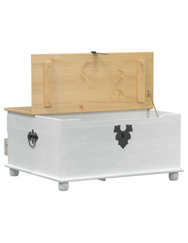 storage box con cassetto Bianco 90 x 78 x 45 cm Pino massello