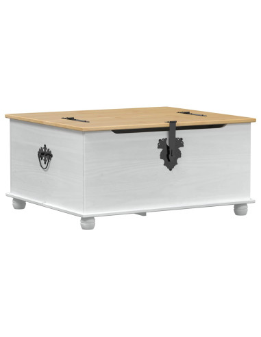 storage box con cassetto Bianco 90 x 78 x 45 cm Pino massello