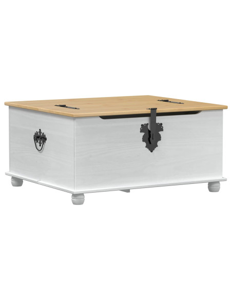 storage box con cassetto Bianco 90 x 78 x 45 cm Pino massello