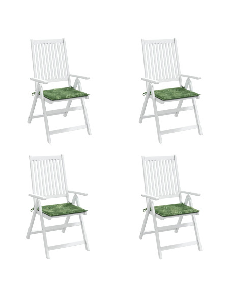 Cuscini per sedie 4 pcs Verde e Bianco 50 x 50 x 4 cm