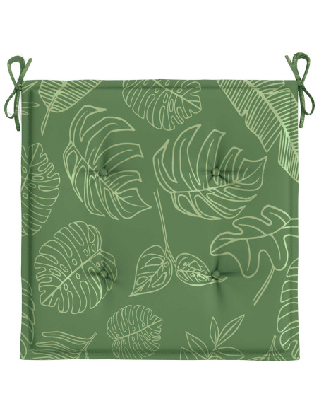 Cuscini per sedie 4 pcs Verde e Bianco 50 x 50 x 4 cm