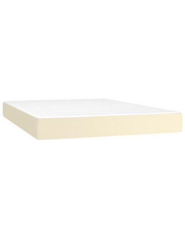 Giroletto a Molle con Materasso Crema 140x190 cm in Similpelle