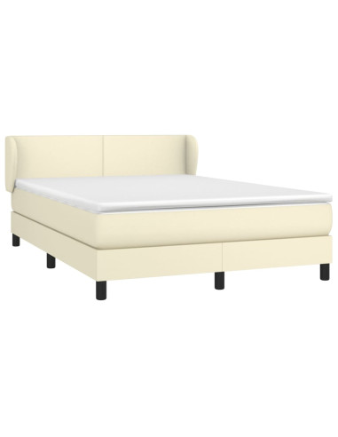 Giroletto a Molle con Materasso Crema 140x200 cm in Similpelle