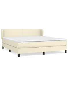 Giroletto a Molle con Materasso Crema 180x200 cm in Similpelle 2