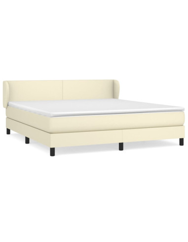 Giroletto a Molle con Materasso Crema 180x200 cm in Similpelle