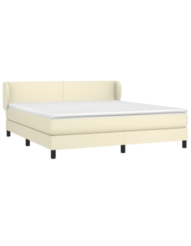 Giroletto a Molle con Materasso Crema 180x200 cm in Similpelle