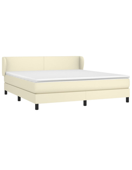 Giroletto a Molle con Materasso Crema 180x200 cm in Similpelle