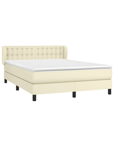 Giroletto a Molle con Materasso Crema 140x190 cm in Similpelle