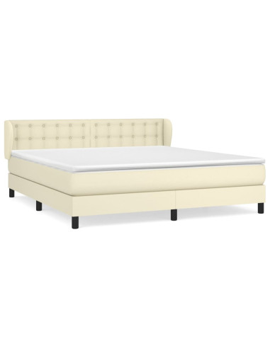 Giroletto a Molle con Materasso Crema 180x200 cm in Similpelle