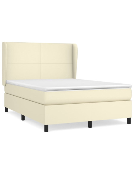 Giroletto a Molle con Materasso Crema 140x200 cm in Similpelle