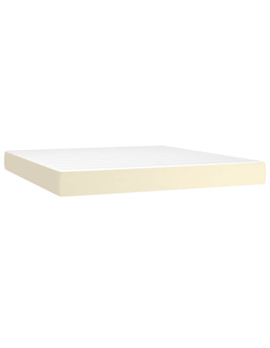 Giroletto a Molle con Materasso Crema 180x200 cm in Similpelle