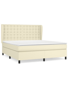Giroletto a Molle con Materasso Crema 180x200 cm in Similpelle 2