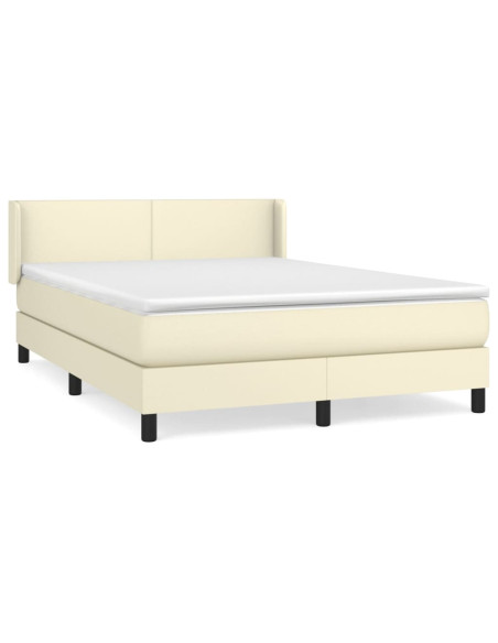 Giroletto a Molle con Materasso Crema 140x200 cm in Similpelle