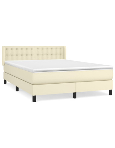 Giroletto a Molle con Materasso Crema 140x190 cm in Similpelle