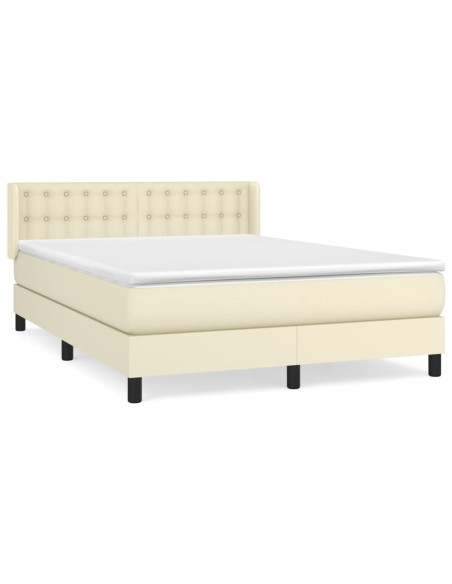 Giroletto a Molle con Materasso Crema 140x190 cm in Similpelle