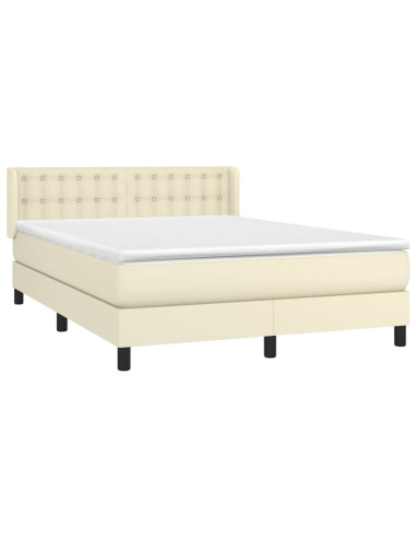 Giroletto a Molle con Materasso Crema 140x190 cm in Similpelle