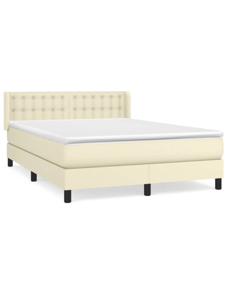 Giroletto a Molle con Materasso Crema 140x200 cm in Similpelle