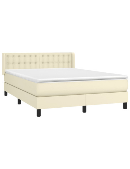 Giroletto a Molle con Materasso Crema 140x200 cm in Similpelle