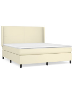 Giroletto a Molle con Materasso Crema 180x200 cm in Similpelle 2