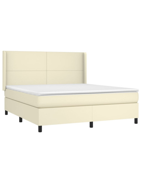 Giroletto a Molle con Materasso Crema 180x200 cm in Similpelle