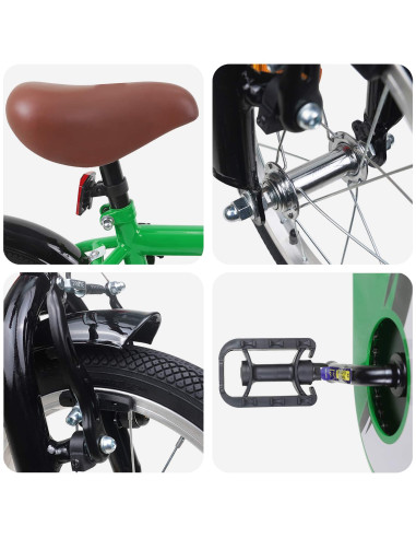 Bicicletta per Bambini 12 Pollici per bambini di 2-4 anni Verde