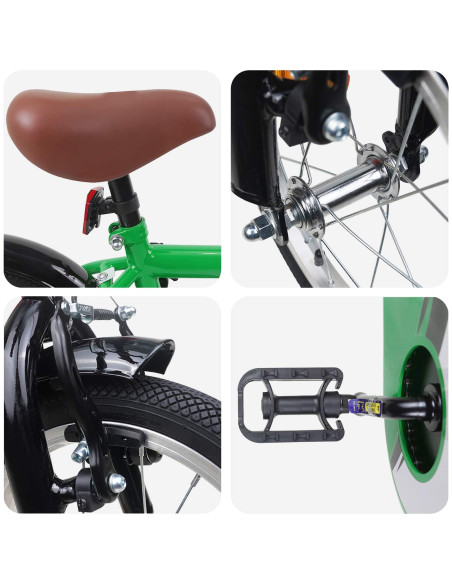 Bicicletta per Bambini 12 Pollici per bambini di 2-4 anni Verde