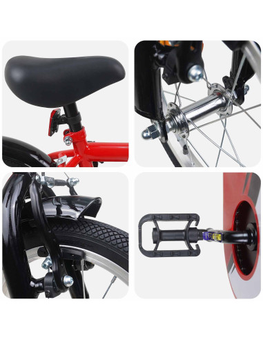 Bicicletta per Bambini 12 Pollici per bambini di 2-4 anni Rosso