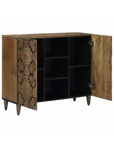Credenza Marrone 90 x 33,5 x 75 cm Legno di mango massello 2