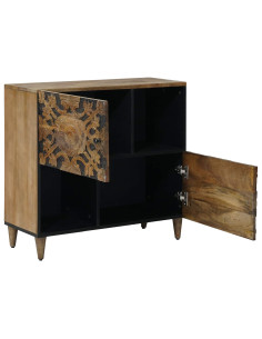 Credenza Marrone 80 x 33,5 x 75 cm Legno di mango massello 2