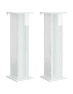 Supporto per piante 2 pcs Bianco Lucido 30,5 x 30 x 100,5 cm 2