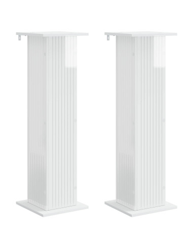 Supporto per piante 2 pcs Bianco Lucido 30,5 x 30 x 100,5 cm