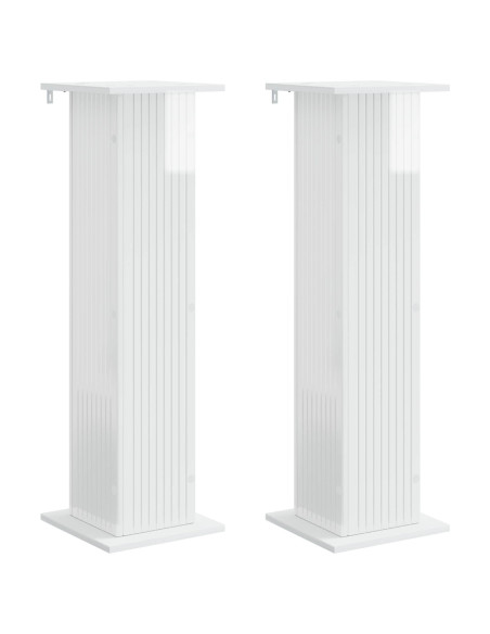Supporto per piante 2 pcs Bianco Lucido 30,5 x 30 x 100,5 cm