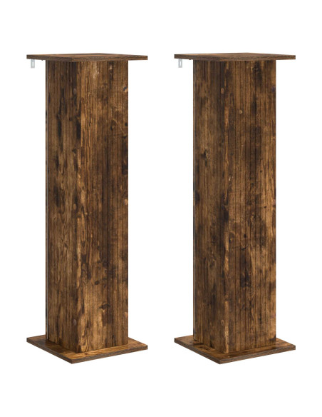 Supporto per piante 2 pcs Rovere Fumo 30,5 x 30 x 100,5 cm