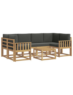 Set di divani da esterno con cuscino 7 pcs Bianco e Antracite 2