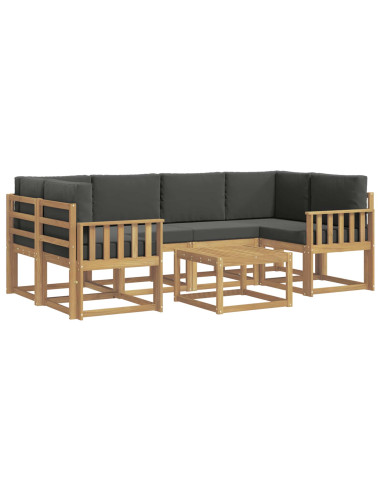 Set di divani da esterno con cuscino 7 pcs Bianco e Antracite