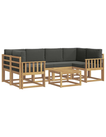 Set di divani da esterno con cuscino 7 pcs Bianco e Antracite