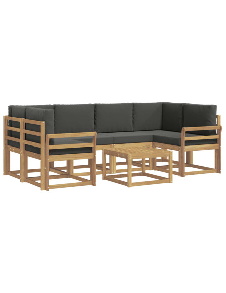 Set di divani da esterno con cuscino 7 pcs Bianco e Antracite