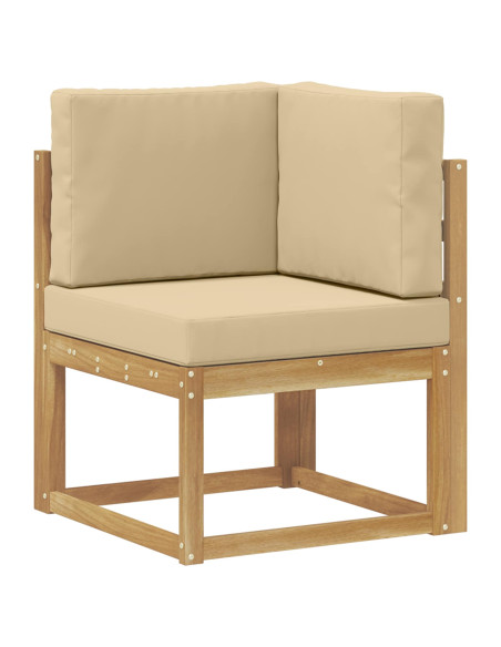 Set di divani da esterno con cuscino 7 pcs Bianco e Beige