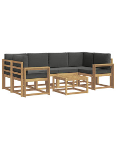 Set di divani da esterno con cuscino 7 pcs Bianco e Antracite 2